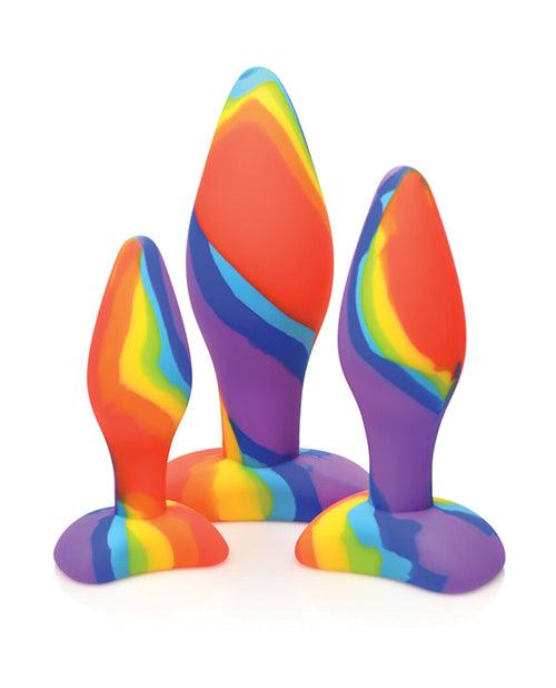 Curve Toys Simply Sweet Rainbow Silicone Butt Plug Set - SEXYEONE