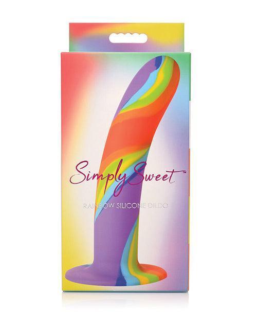 image of product,Curve Toys Simply Sweet Rainbow Silicone Dildo - SEXYEONE