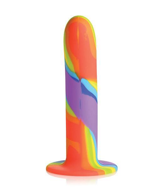 image of product,Curve Toys Simply Sweet Rainbow Silicone Dildo - SEXYEONE