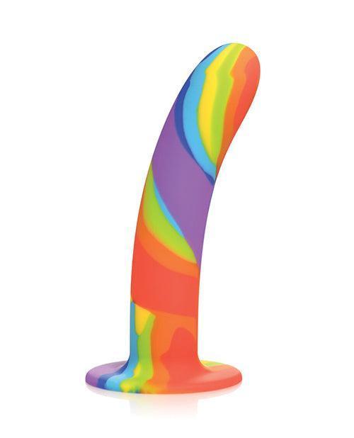 image of product,Curve Toys Simply Sweet Rainbow Silicone Dildo - SEXYEONE