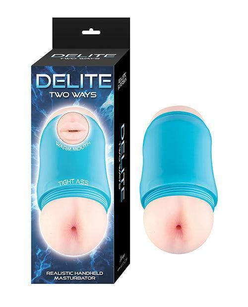 product image, Delite Two Ways Mouth & Ass Masturbator - White - SEXYEONE