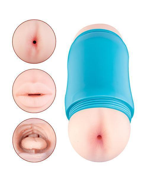 image of product,Delite Two Ways Mouth & Ass Masturbator - White - SEXYEONE