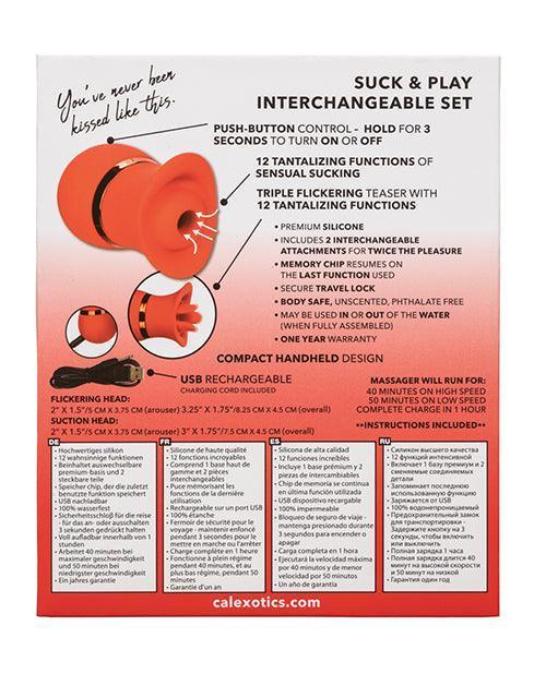 product image,French Kiss Suck & Play Interchangeable Set - Red - SEXYEONE