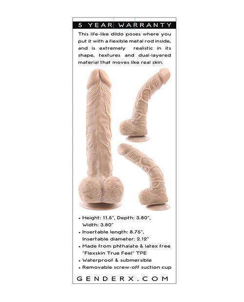 image of product,Gender X Flexskin Poseable True Feel 10" Dildo - Light - SEXYEONE