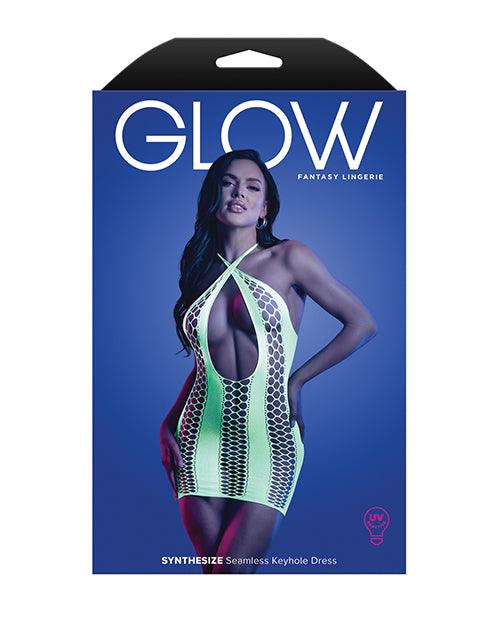 product image,Glow Synthesize UV Reactive Seamless Halter Dress - Neon Green O/S - SEXYEONE