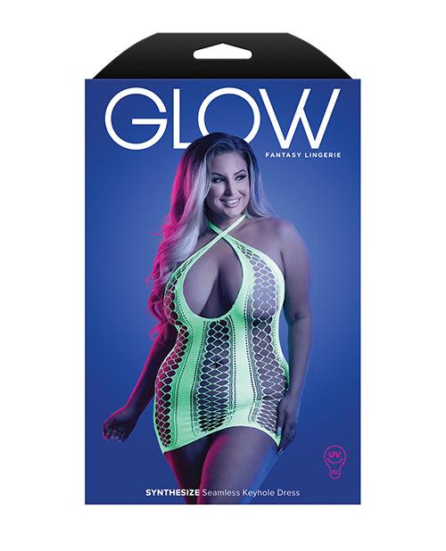 product image,Glow Synthesize UV Reactive Seamless Halter Dress - Neon Green QN - SEXYEONE