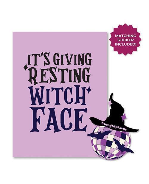 product image, Halloween Witch Face Greeting Card w/Sticker - SEXYEONE