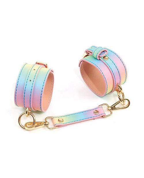 image of product,Hello Sexy! Hot Bitch Cuffs & Collar - Iridescent Rainbow - SEXYEONE