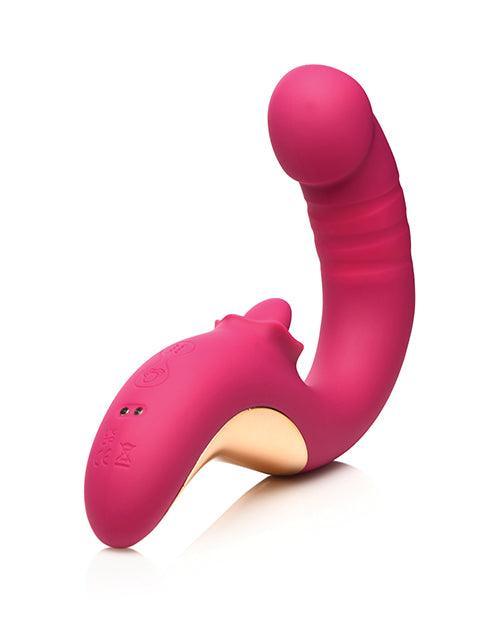 product image, Lickgasm Tease & Please Thrusting & Licking Vibrator - Pink - SEXYEONE