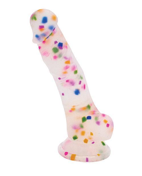 product image, Natalie's Toy Box Cock-A-Palooza Confetti Silicone Suction Dildo - SEXYEONE