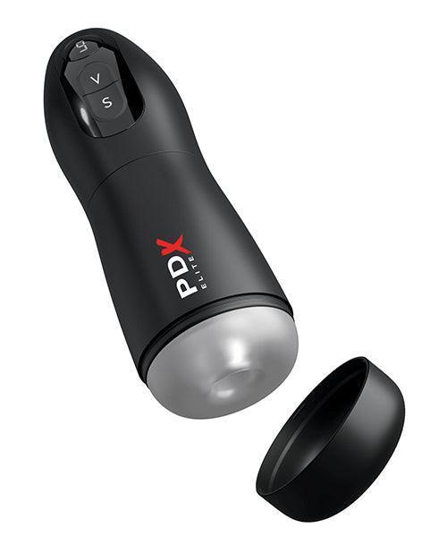 image of product,PDX Elite Suck-O-Matic Vibrating Stroker - Frosted/Black - SEXYEONE