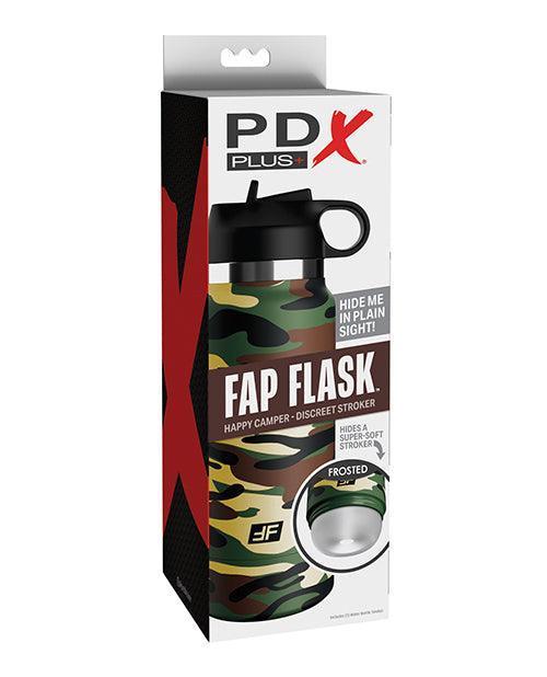 product image, PDX Plus Fap Flask Happy Camper Stroker - Frosted/Camo - SEXYEONE