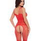 Rene Rofe All Heart Crotchless Bodystocking Red O/S - SEXYEONE