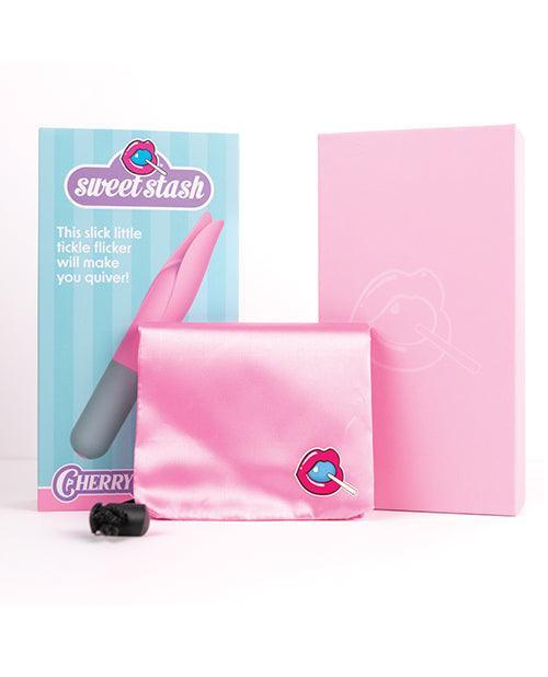 image of product,Rock Candy Cherry Flicker Clit Tickler - Pink/Grey - SEXYEONE