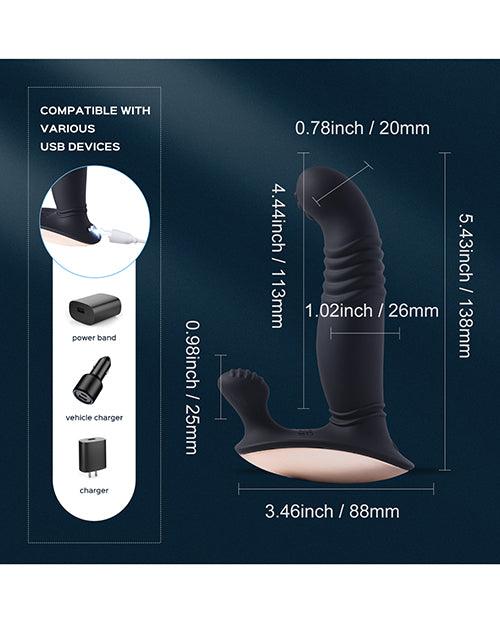 image of product,Royal Thrusting Vibrating Prostate & Perineum Massager - Black - SEXYEONE