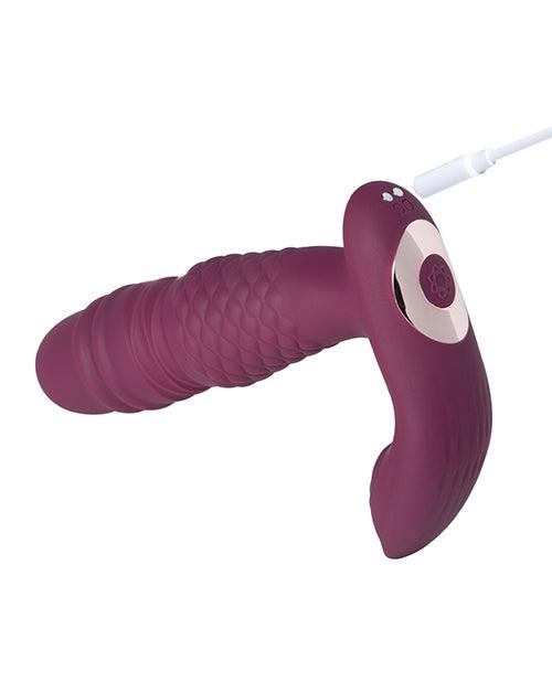 image of product,Ryder App-controlled Thrusting G-spot & Clit Vibrator - Rosy Red - SEXYEONE