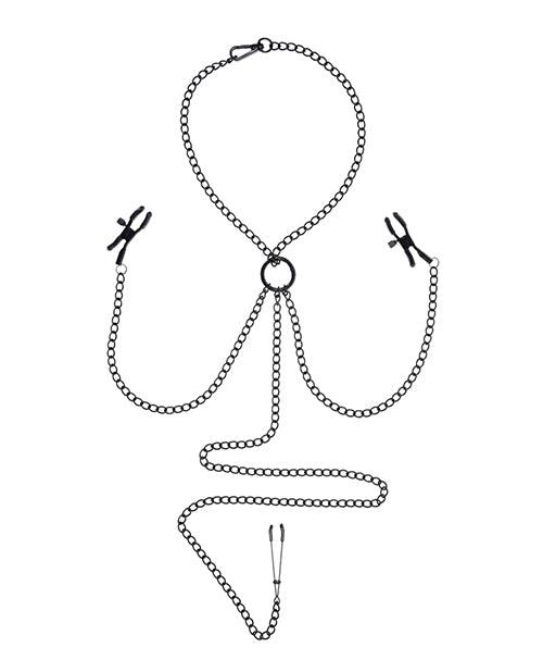 image of product,Saffron Chain Nipple to Clit Set - Black - SEXYEONE