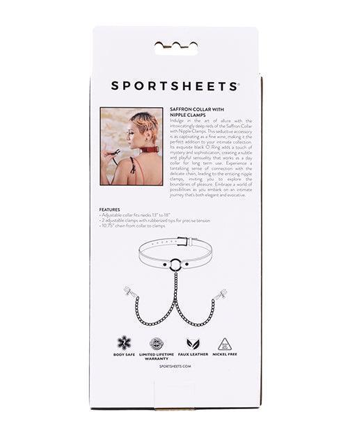 image of product,Saffron Collar w/Chain Nipple Clamps - SEXYEONE