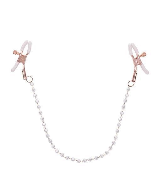 image of product,Sex & Mischief Peaches 'n CreaMe Pearl Nipple Clamps - SEXYEONE