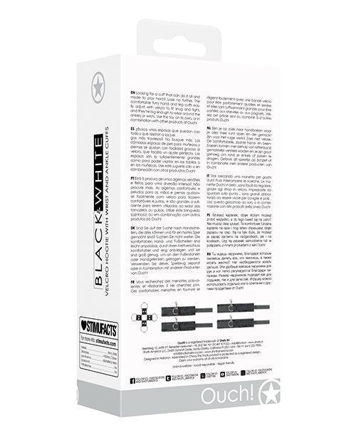 product image,Shots Ouch Black & White Velcro Hogtie W/hand & Ankle Cuffs - Black - SEXYEONE