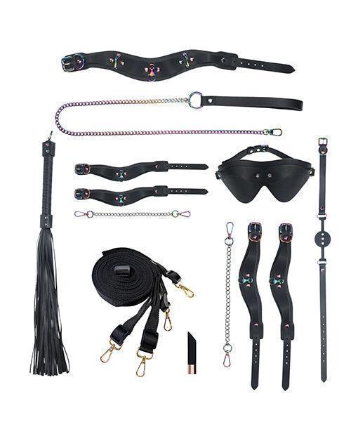 product image,Shots Ouch! Venice Collection Bondage Kit w/Bag - Black/Iridescent - SEXYEONE