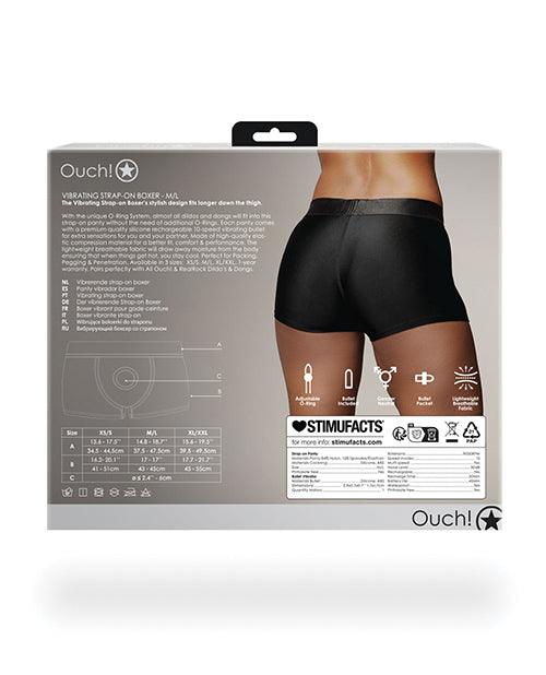 image of product,Shots Ouch Vibrating Strap On Boxer - Black - SEXYEONE