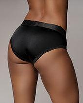 image of product,Shots Ouch Vibrating Strap On High-cut Brief - Black - SEXYEONE