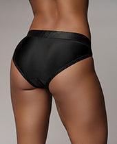 image of product,Shots Ouch Vibrating Strap On Hipster - Black - SEXYEONE