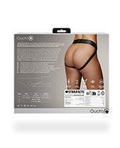 image of product,Shots Ouch Vibrating Strap On Thong W/removable Rear Straps - Black - SEXYEONE