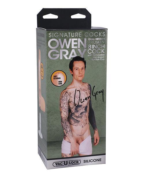 product image, Signature Cocks 8" Silicone Cock w/Removable Vac-U-Lock Suction Cup - Owen Grey - SEXYEONE