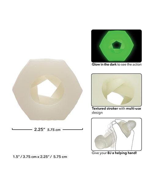 image of product,Slop Top Glow in the Dark Nasty Luv Stroker - White - SEXYEONE