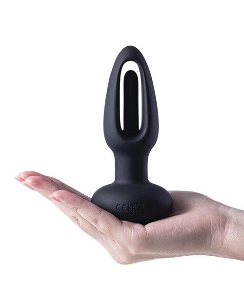 Snuggy Flapping Anal Plug Vibrator- Black - SEXYEONE