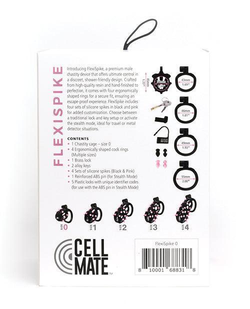 image of product,Sport Fucker Cellmate FlexiSpike Chastity Cage - Black/Pink - SEXYEONE