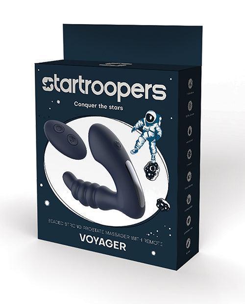 product image, Star Troopers Voyager Beaded Strong Prostate Massager w/Remote - Black - SEXYEONE