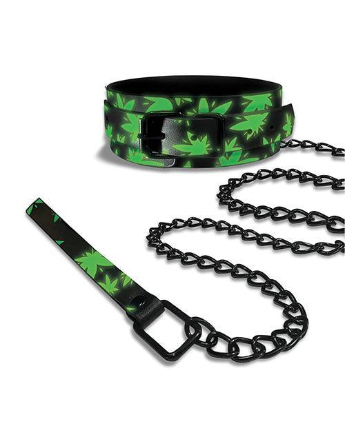 image of product,Stoner Vibes Glow in the Dark Collar & Leash - SEXYEONE