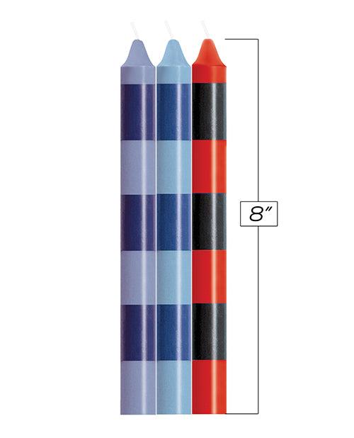 image of product,The 9's Make Me Melt Sensual Warm-Drip Candles - Passionettes Stripes Pack of 3 - SEXYEONE