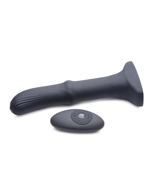 image of product,Thunderplugs Sliding Shaft Silicone Vibrator W/remote - Black - SEXYEONE