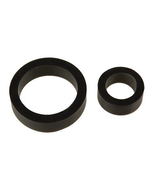 product image,Titanmen Platinum Silicone Cock Ring - Black Pack of 2 - SEXYEONE