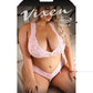 'vixen Sweetest Thing Lace Bralette & Pearl G-string Panty Light Pink Qn - SEXYEONE