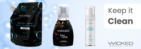 Wicked Sensual Care Lube and Toy Cleaner Banner