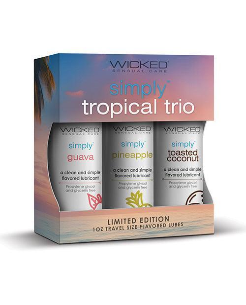 product image, Wicked Sensual Care Tropical Trio Travel Size Flavored Lubes - 1 oz Bottles - SEXYEONE