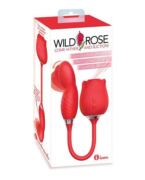 product image, Wild Rose Suction & Come Hither Vibrator - Red - SEXYEONE