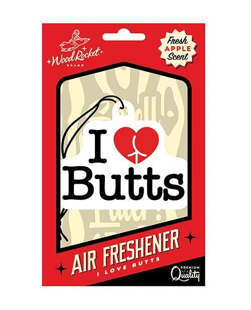 image of product,Wood Rocket I Love Butts Air Freshener - Apple - SEXYEONE