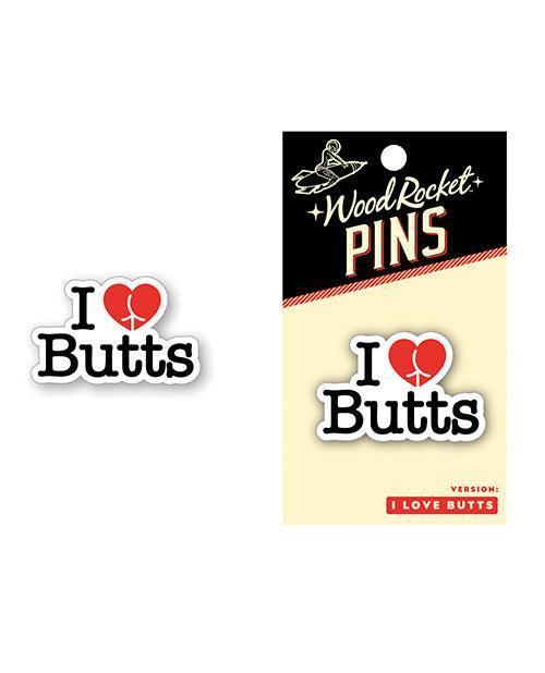 product image,Wood Rocket I Love Butts Enamel Pin - SEXYEONE