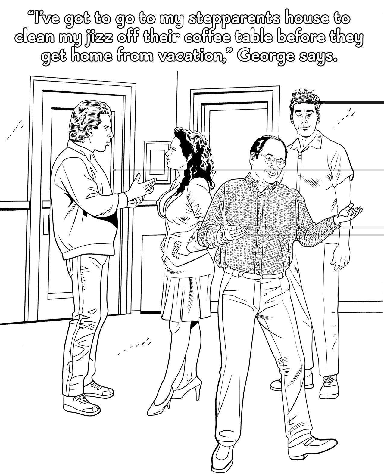 image of product,Wood Rocket Sexfeld Parody Coloring Book - SEXYEONE
