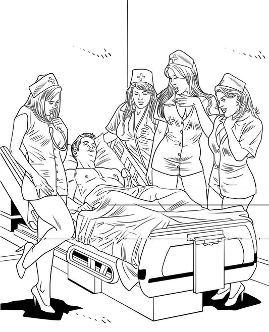 product image,Wood Rocket Xxx Nurses Coloring Book - SEXYEONE