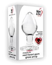 product image, Adam & Eve Red Heart Gem Glass Plug - {{ SEXYEONE }}