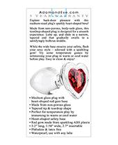image of product,Adam & Eve Red Heart Gem Glass Plug - {{ SEXYEONE }}