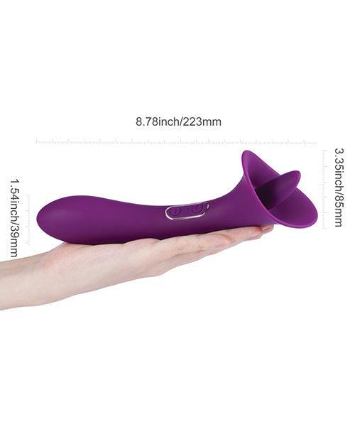 Adele Clit Licking Tongue Vibrator W- G Spot Stimulator - Purple - SEXYEONE