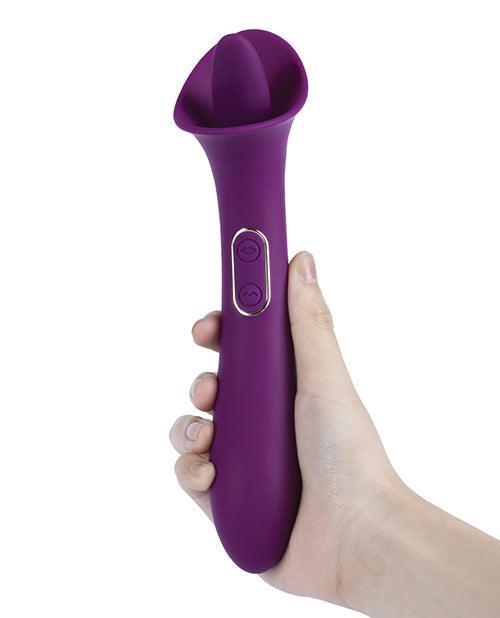 image of product,Adele Clit Licking Tongue Vibrator W- G Spot Stimulator - Purple - SEXYEONE